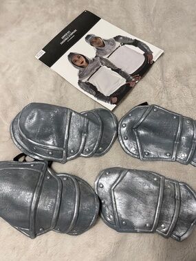 Silver Rubber Knight Armor Shoulder and Arm Pieces | Unisex | OS | NWT